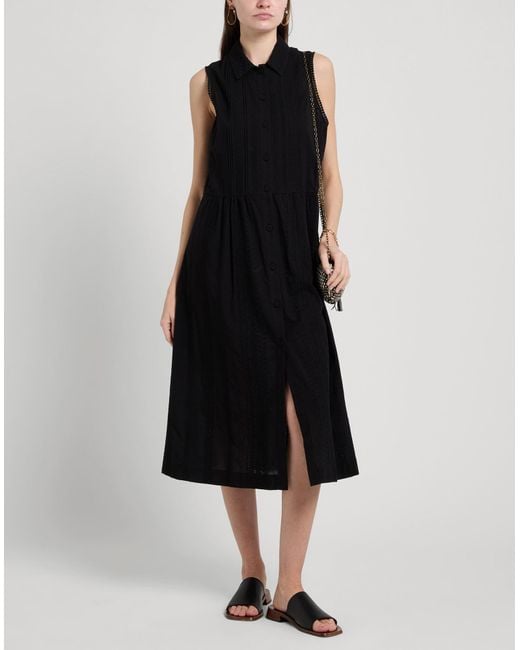 Purotatto Black Midi-Kleid