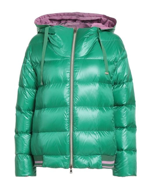 Herno Green Puffer Polyamide, Acrylic, Elastane