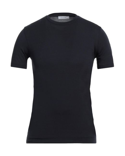 Cruciani Black T-Shirt Cotton, Elastane for men