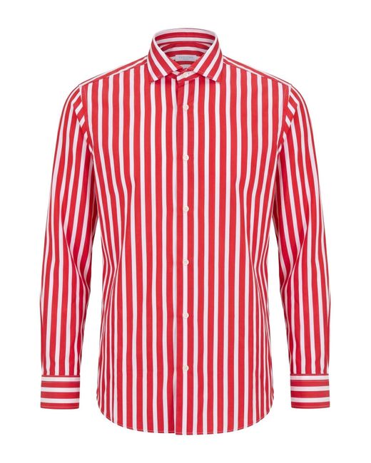 SANNINO Napoli Red Shirt Cotton for men