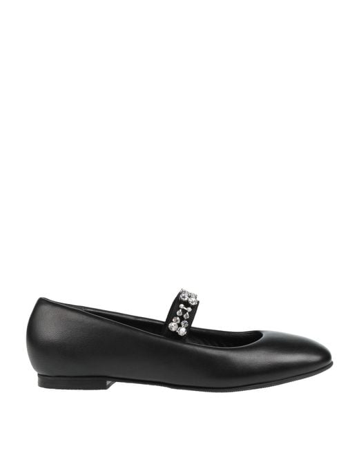 Casadei Black Ballet Flats Leather