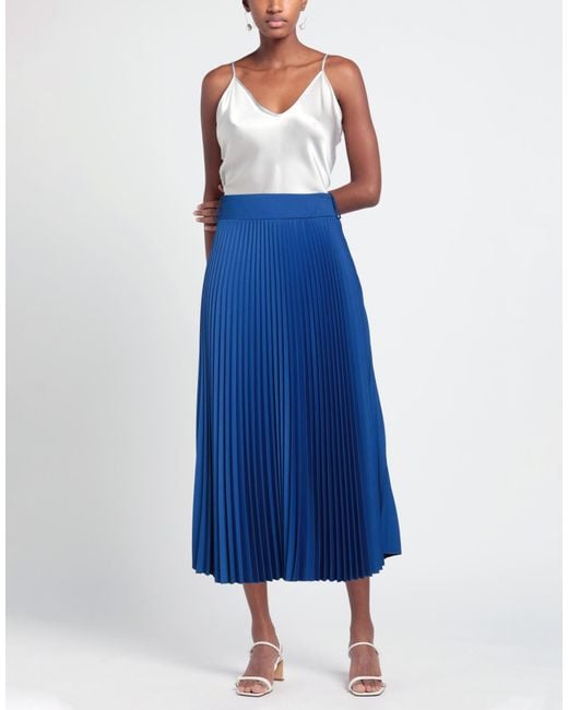 Jijil Blue Midi Skirt Polyester, Viscose, Elastane