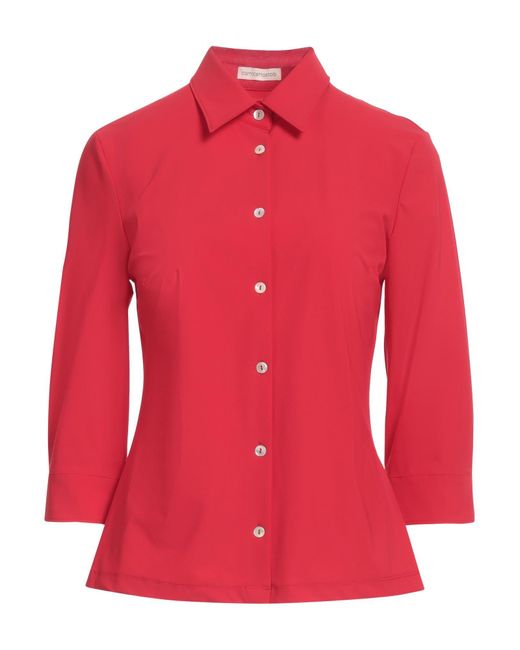 Camicettasnob Women's Red Shirt Polyamide, Elastane