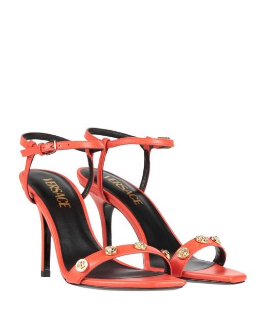 Versace Red Sandals Leather