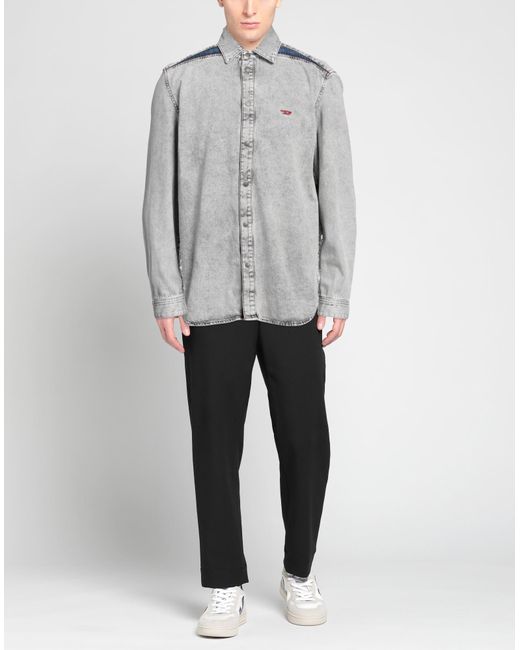DIESEL Gray Denim Shirt for men