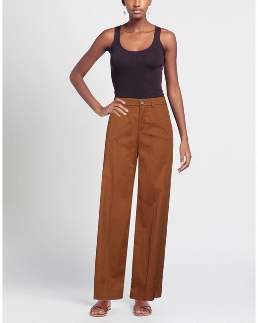 Xandres Brown Pants Cotton, Elastane