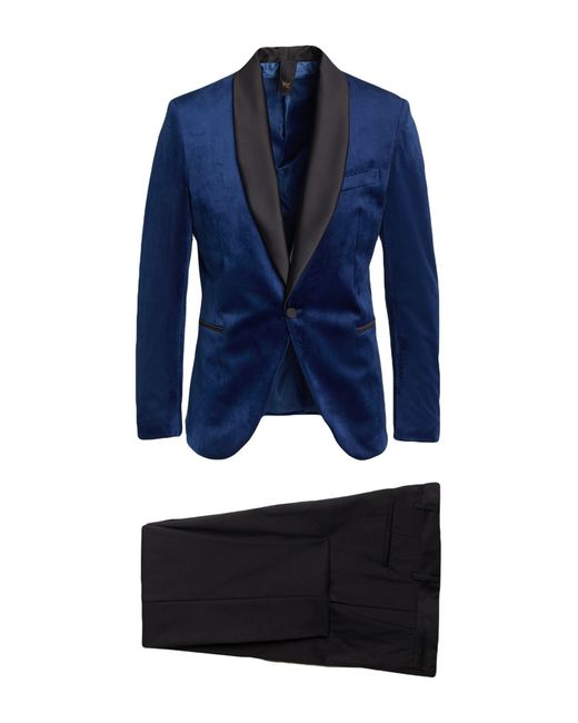 MULISH Blue Suit Polyester for men