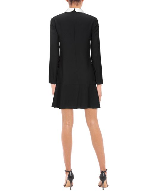 RED Valentino Black Mini Dress Acetate, Viscose, Polyester, Cotton, Polyamide