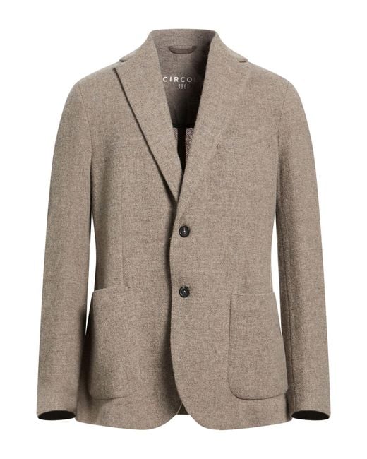 Circolo 1901 Brown Taupe Blazer Virgin Wool, Cashmere for men