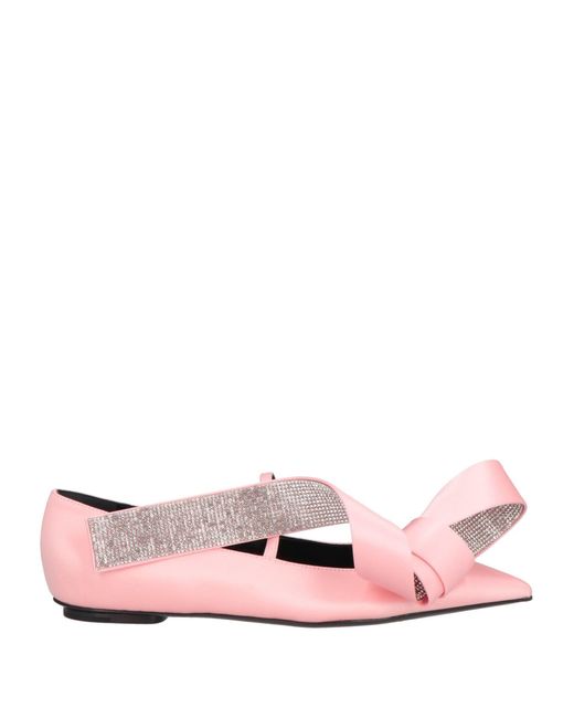 AREA X SERGIO ROSSI Pink Ballet Flats