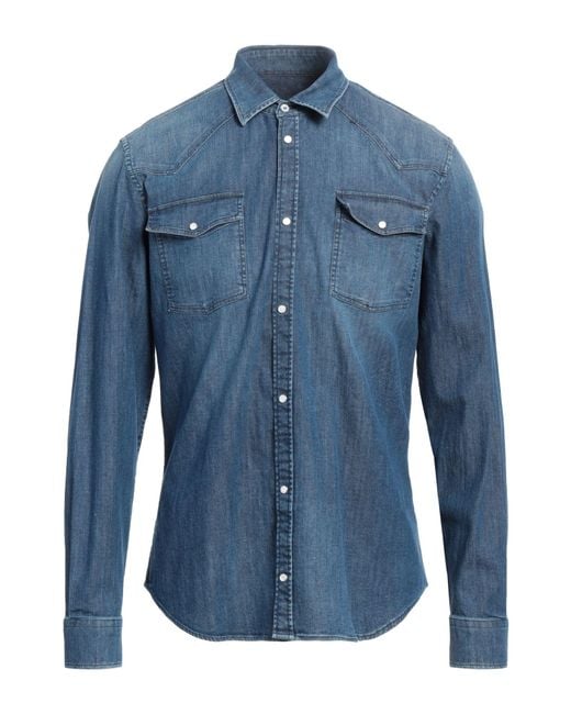Dondup Blue Denim Shirt Cotton, Elastane for men
