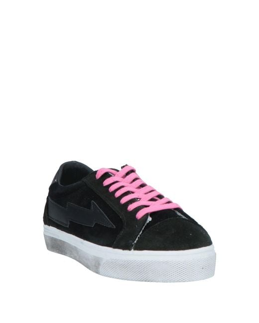 Sanyako Black Sneakers Leather, Textile Fibers