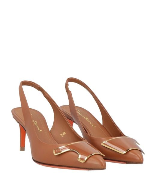 Santoni Brown Pumps Leather