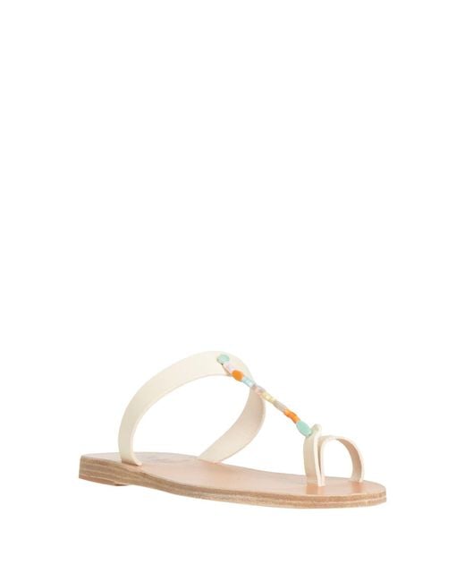Ancient Greek Sandals White Thong Sandal