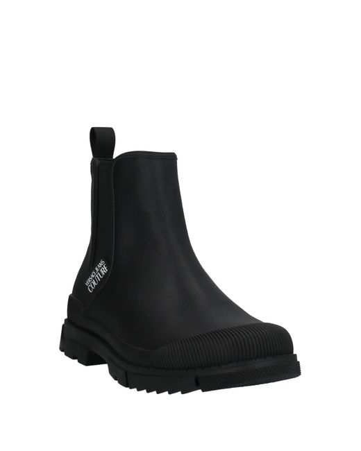 Versace Black Ankle Boots Soft Leather, Rubber