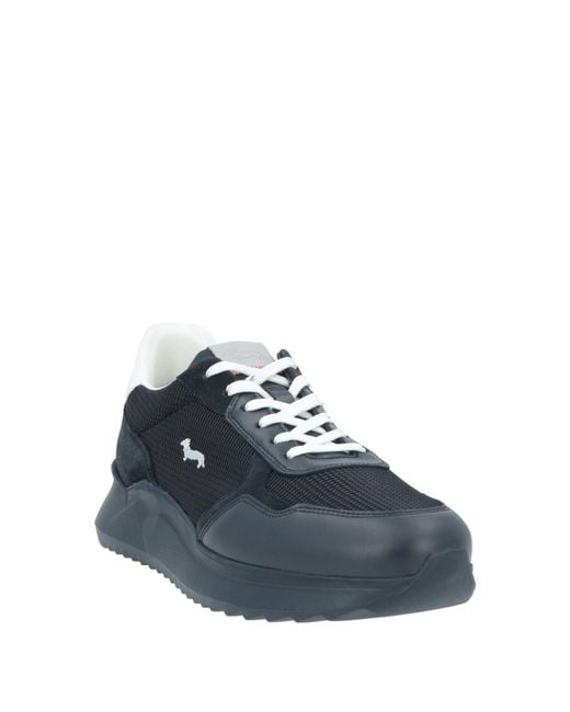 Harmont & Blaine Blue Sneakers Calfskin, Textile Fibers for men