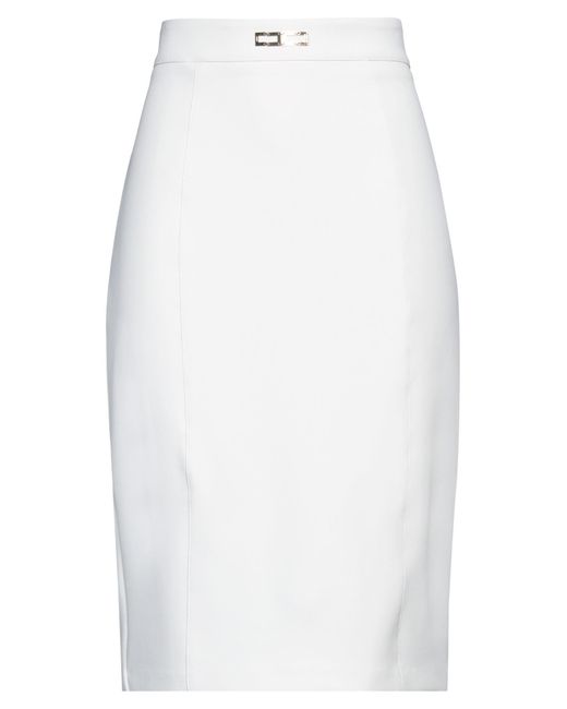Elisabetta Franchi White Midi Skirt