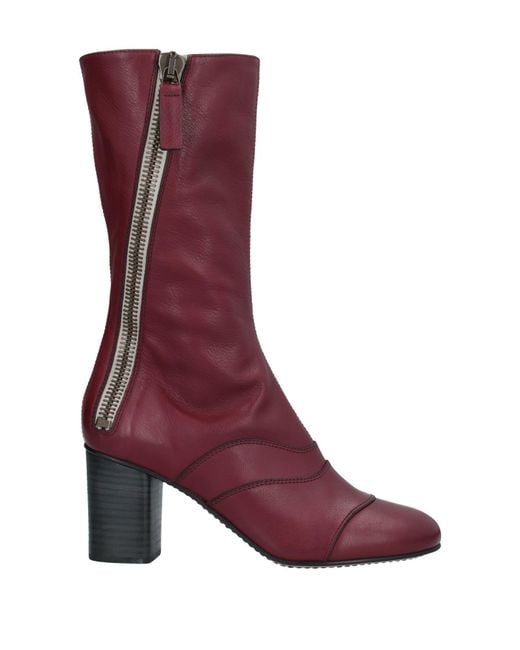 Chloé Purple Burgundy Boot Leather