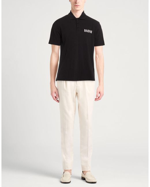 Balmain Black Polo Shirt for men