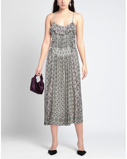 Light grey cheap midi dress