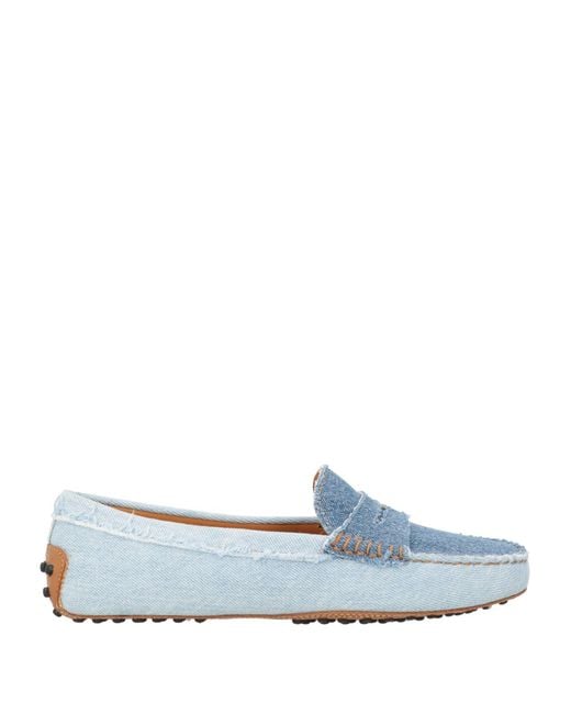 Tod's Blue Loafers Textile Fibers