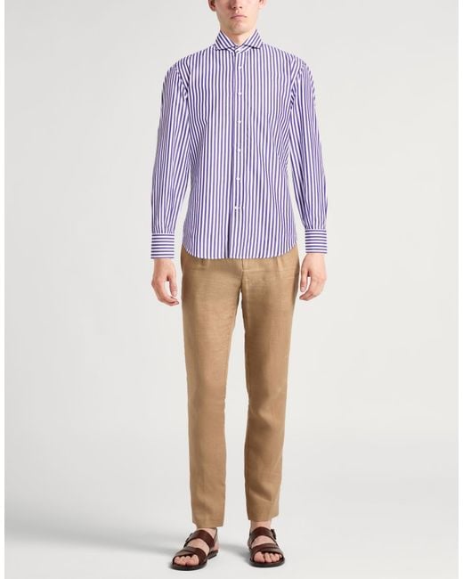 Brunello Cucinelli Purple Shirt Cotton for men
