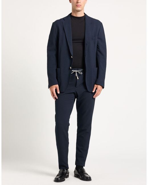 Eleventy Blue Midnight Suit Polyester for men