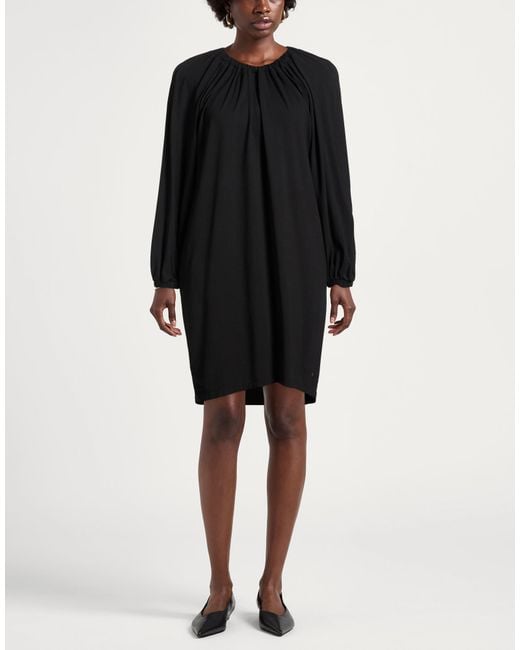 Alpha Studio Black Mini Dress Cotton, Elastane