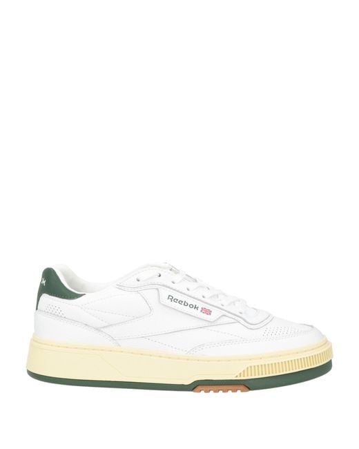 Reebok White Sneakers Leather, Textile Fibers for men