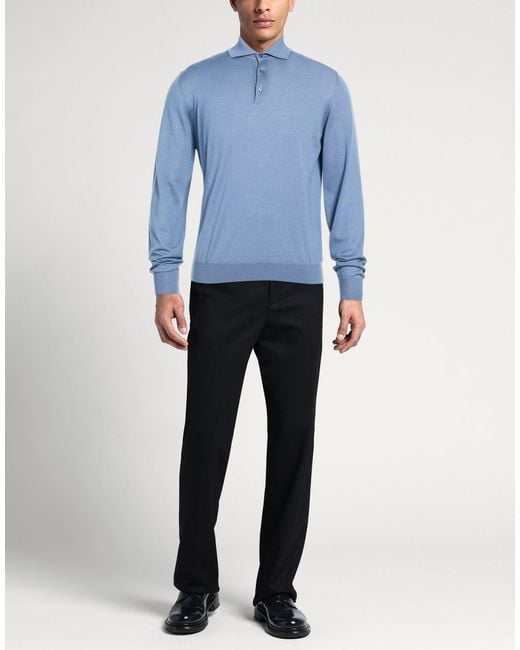 FILIPPO DE LAURENTIIS Blue Sweater Cashmere, Silk for men