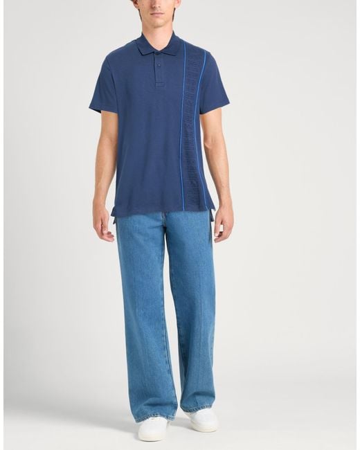 Bikkembergs Blue Polo Shirt Cotton, Elastane for men