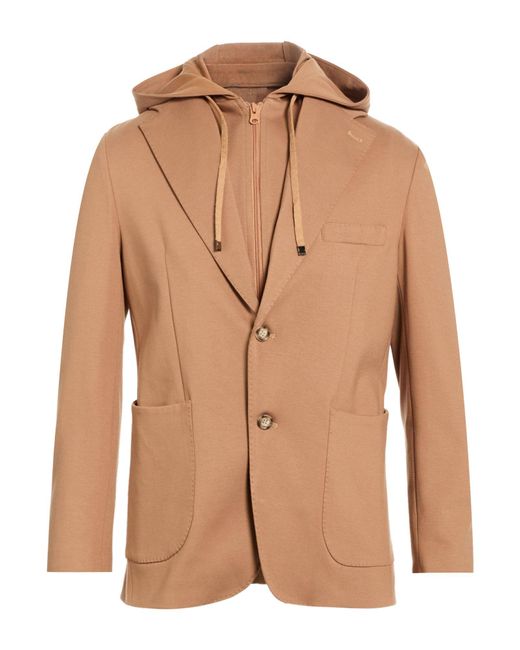 Exte Brown Camel Blazer Viscose, Nylon, Elastane for men