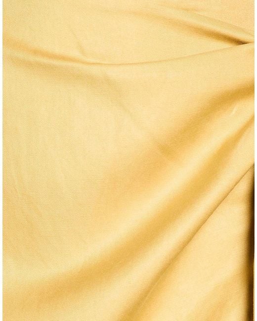 Max Mara Yellow Mustard Midi Skirt Linen, Silk