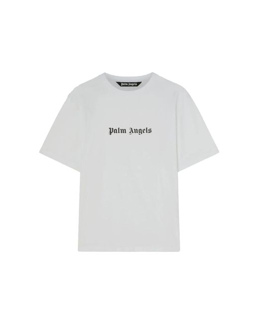 Camiseta Algodón logo Palm Angels de hombre de color White
