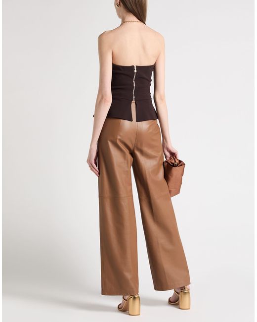 La Petite Robe Di Chiara Boni Brown Top Polyamide, Elastane