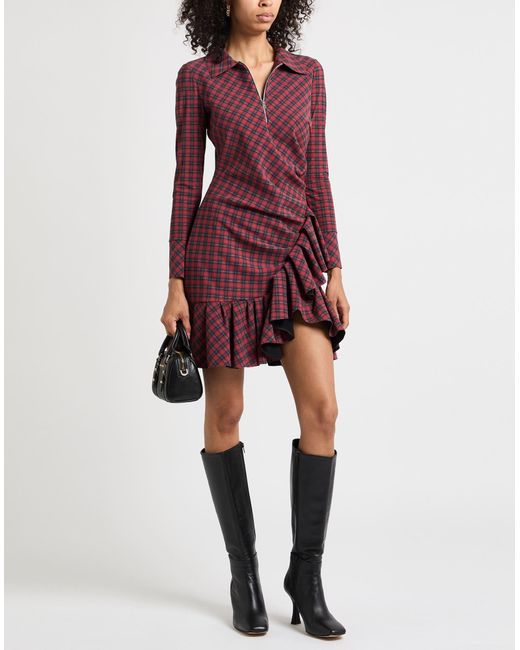 La Petite Robe Di Chiara Boni Red Burgundy Mini Dress Polyamide, Elastane