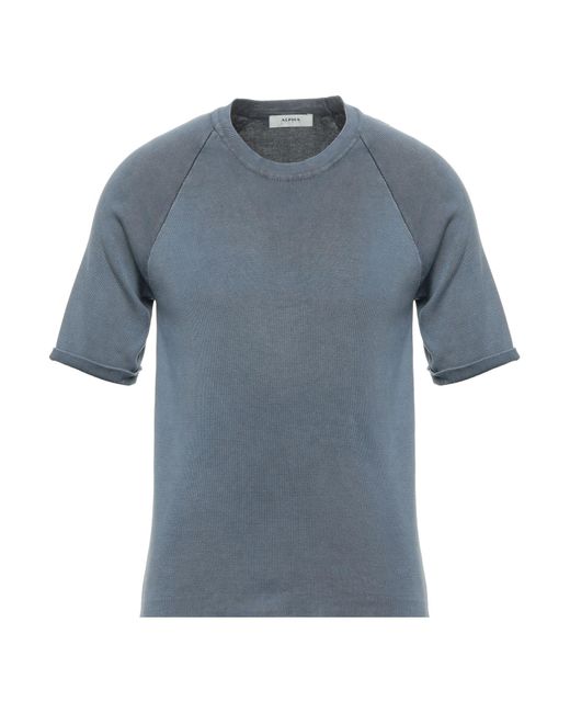 Alpha Studio Blue Slate Sweater Cotton for men