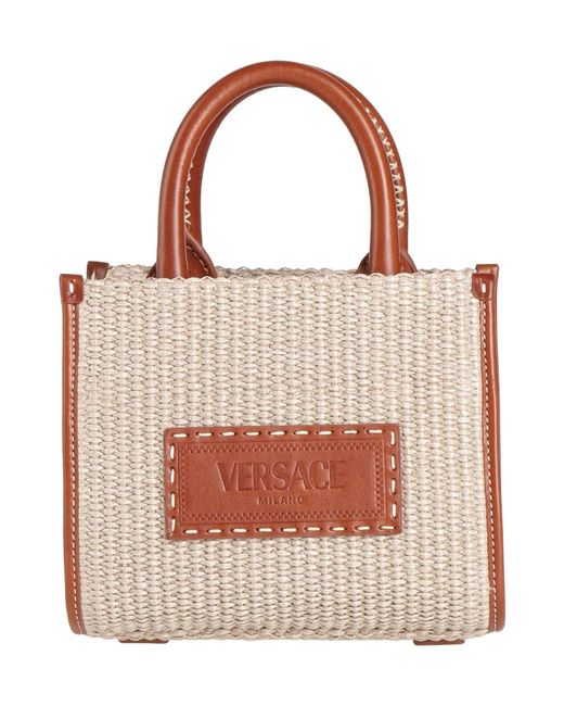 Versace Brown Handbag Cotton, Polyamide