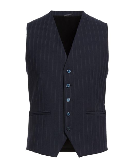 Daniele Alessandrini Blue Midnight Tailored Vest Wool, Polyester, Elastane for men