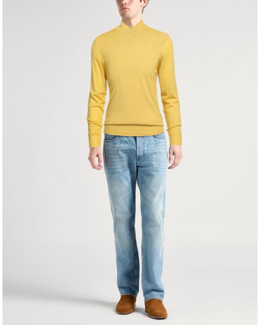 Fedeli Yellow Turtleneck Merino Wool for men