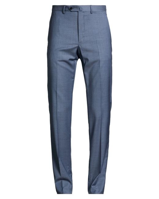 Caruso Blue Pants Wool, Elastane for men