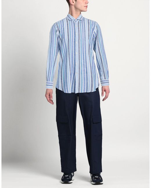 Savile Row Blue Sky Shirt Cotton, Linen for men