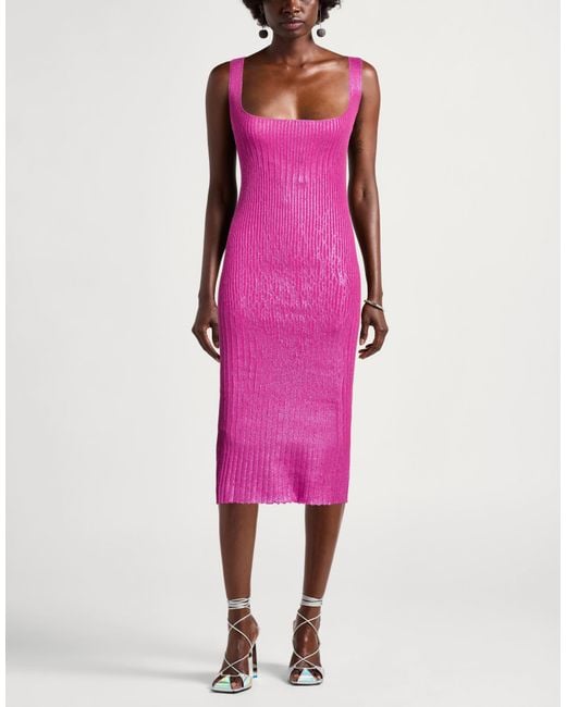 Pinko Pink Midi Dress Viscose, Polyester, Polyamide