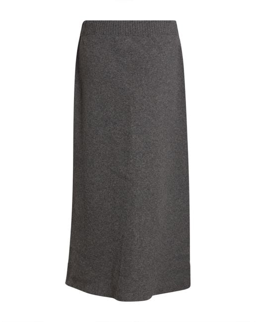 Roberto Collina Gray Midi Skirt Merino Wool