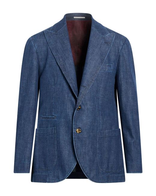 Brunello Cucinelli Blue Blazer Cotton for men