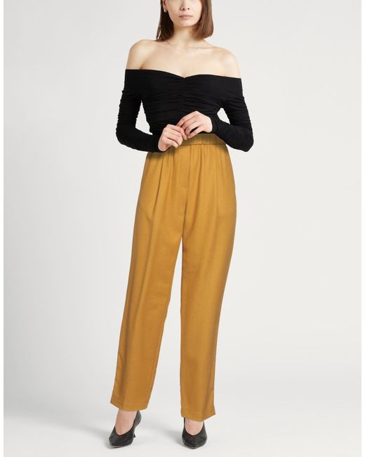 Forte_forte Yellow Pants Wool, Polyamide