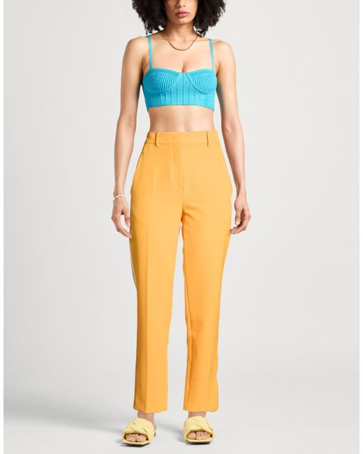 Iceberg Yellow Pants Polyester, Elastane