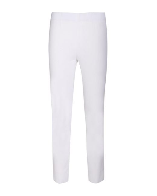 Seductive White Ivory Pants Cotton, Polyamide, Elastane