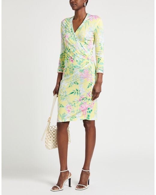 LEONARD Paris Green Midi Dress Viscose