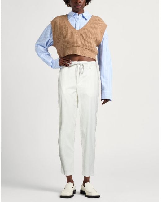 Eleventy White Trouser